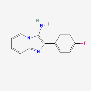 molecular formula C14H12FN3 B1312142 2-(4-氟苯基)-8-甲基咪唑并[1,2-a]吡啶-3-胺 CAS No. 89185-47-7