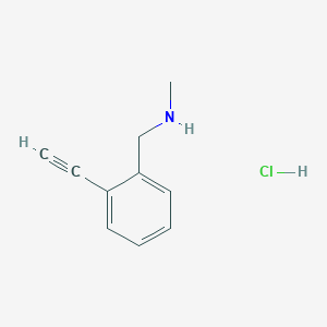 molecular formula C10H12ClN B13121423 1-(2-Ethynylphenyl)-N-methylmethanaminehydrochloride 