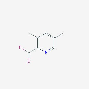 molecular formula C8H9F2N B13121472 2-(Difluoromethyl)-3,5-dimethylpyridine 