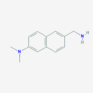 molecular formula C13H16N2 B13121516 6-(aminomethyl)-N,N-dimethylnaphthalen-2-amine 