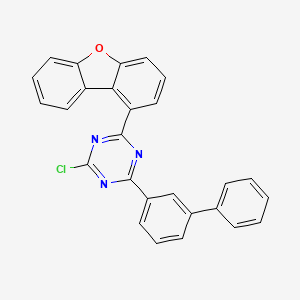 molecular formula C27H16ClN3O B13121570 2-([1,1'-Biphenyl]-3-yl)-4-chloro-6-(dibenzo[b,d]furan-1-yl)-1,3,5-triazine 