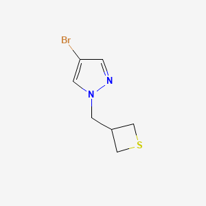 molecular formula C7H9BrN2S B13121602 4-Bromo-1-(thietan-3-ylmethyl)-1H-pyrazole 