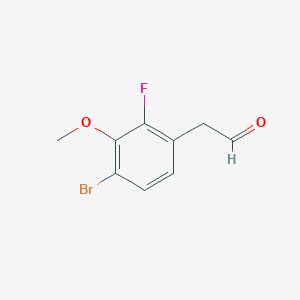 molecular formula C9H8BrFO2 B13121639 2-(4-Bromo-2-fluoro-3-methoxyphenyl)acetaldehyde 