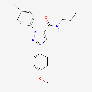 2-(4-chlorophenyl)-5-(4-methoxyphenyl)-N-propyl-pyrazole-3-carboxamide