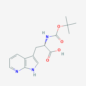 molecular formula C15H19N3O4 B131217 (S)-2-((tert-Butoxycarbonyl)amino)-3-(1H-pyrrolo[2,3-b]pyridin-3-yl)propanoic acid CAS No. 146610-21-1