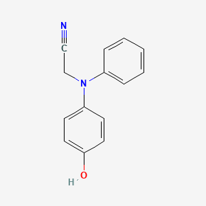 molecular formula C14H12N2O B13121709 2-(N-(4-hydroxyphenyl)anilino)acetonitrile 