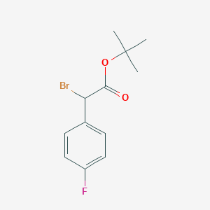 molecular formula C12H14BrFO2 B13121758 Tert-butyl2-bromo-2-(4-fluorophenyl)acetate 