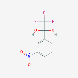 molecular formula C8H6F3NO4 B13121810 2,2,2-Trifluoro-1-(3-nitrophenyl)ethane-1,1-diol 