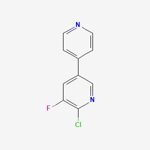 molecular formula C10H6ClFN2 B13121921 6-Chloro-5-fluoro-3,4'-bipyridine 