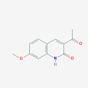 molecular formula C12H11NO3 B13121928 3-Acetyl-7-methoxyquinolin-2(1H)-one 