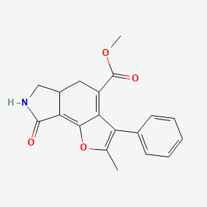 molecular formula C19H17NO4 B13121965 Methyl 2-methyl-8-oxo-3-phenyl-5,5a,6,7-tetrahydrofuro[2,3-e]isoindole-4-carboxylate 