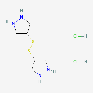 molecular formula C6H16Cl2N4S2 B13121984 Bis(4-pyrazolidinyl)disulfide dihydrochloride 