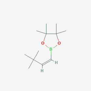 molecular formula C12H23BO2 B13121986 2-[(Z)-3,3-dimethylbut-1-enyl]-4,4,5,5-tetramethyl-1,3,2-dioxaborolane CAS No. 159087-50-0