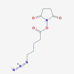 molecular formula C9H12N4O4 B1312201 2,5-吡咯烷二酮，1-[(5-叠氮-1-氧戊基)氧基]- CAS No. 478801-48-8