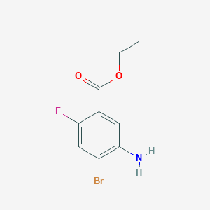 molecular formula C9H9BrFNO2 B13122144 Ethyl 5-amino-4-bromo-2-fluorobenzoate 