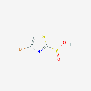 molecular formula C3H2BrNO2S2 B13122161 4-Bromothiazole-2-sulfinicacid 