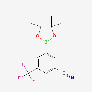 molecular formula C14H15BF3NO2 B1312218 3-(4,4,5,5-四甲基-1,3,2-二恶杂硼烷-2-基)-5-(三氟甲基)苯甲腈 CAS No. 479411-95-5