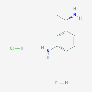 molecular formula C8H14Cl2N2 B13122185 (s)-3-(1-Aminoethyl)benzenamine dihydrochloride 