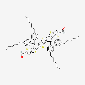 molecular formula C70H72O2S6 B13122196 Trithiophene-phenylhexyl-CHO 