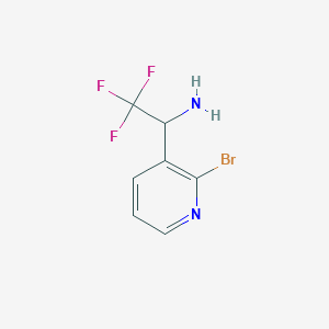 molecular formula C7H6BrF3N2 B13122204 1-(2-Bromopyridin-3-YL)-2,2,2-trifluoroethan-1-amine CAS No. 886371-21-7