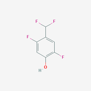 molecular formula C7H4F4O B13122222 4-(Difluoromethyl)-2,5-difluorophenol 