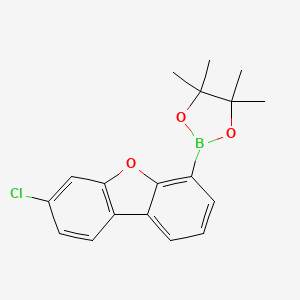 molecular formula C18H18BClO3 B13122228 2-(7-Chlorodibenzo[b,d]furan-4-yl)-4,4,5,5-tetramethyl-1,3,2-dioxaborolane 