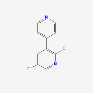 molecular formula C10H6ClFN2 B13122248 2-Chloro-5-fluoro-3,4'-bipyridine 