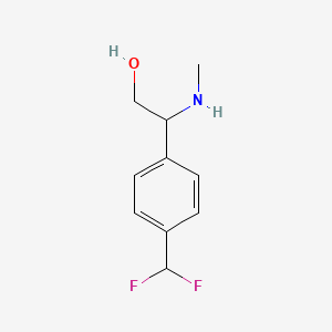 molecular formula C10H13F2NO B13122274 2-(4-(Difluoromethyl)phenyl)-2-(methylamino)ethan-1-ol 