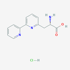 molecular formula C13H14ClN3O2 B13122296 (S)-3-([2,2'-Bipyridin]-6-yl)-2-aminopropanoicacidhydrochloride 