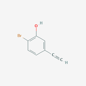 molecular formula C8H5BrO B13122331 2-Bromo-5-ethynylphenol 