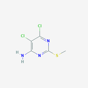 molecular formula C5H5Cl2N3S B13122359 5,6-Dichloro-2-(methylthio)pyrimidin-4-amine 