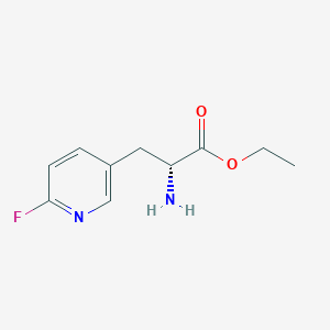 molecular formula C10H13FN2O2 B13122372 Ethyl (R)-2-amino-3-(6-fluoropyridin-3-yl)propanoate 