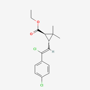 molecular formula C16H18Cl2O2 B13122380 ethyl (1R,3S)-3-[(Z)-2-chloro-2-(4-chlorophenyl)ethenyl]-2,2-dimethylcyclopropane-1-carboxylate 