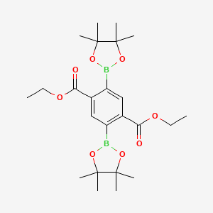 molecular formula C24H36B2O8 B13122408 Diethyl 2,5-bis(4,4,5,5-tetramethyl-1,3,2-dioxaborolan-2-yl)benzene-1,4-dicarboxylate 