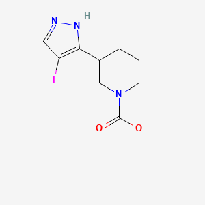 molecular formula C13H20IN3O2 B13122429 tert-Butyl 3-(4-iodo-1H-pyrazol-3-yl)piperidine-1-carboxylate 