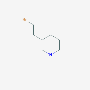 molecular formula C8H16BrN B13122432 3-(2-Bromoethyl)-1-methylpiperidine 