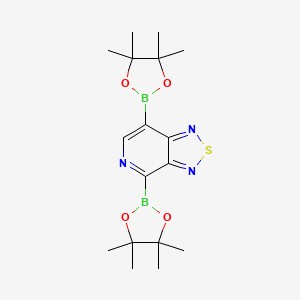 molecular formula C17H25B2N3O4S B13122436 4,7-Bis(4,4,5,5-tetramethyl-1,3,2-dioxaborolan-2-yl)-[1,2,5]thiadiazolo[3,4-c]pyridine 