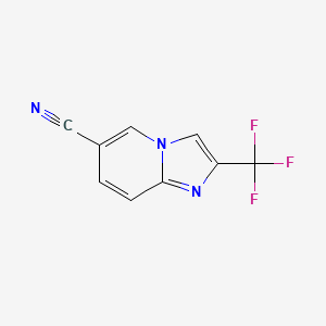 molecular formula C9H4F3N3 B13122459 2-(Trifluoromethyl)imidazo[1,2-a]pyridine-6-carbonitrile 