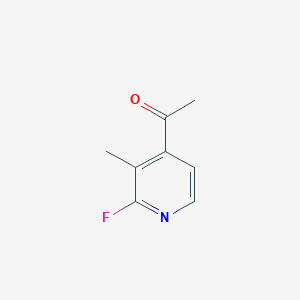 molecular formula C8H8FNO B13122488 1-(2-Fluoro-3-methylpyridin-4-YL)ethanone 