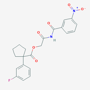 2-(3-Nitrobenzamido)-2-oxoethyl 1-(3-fluorophenyl)cyclopentane-1-carboxylate