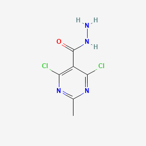 molecular formula C6H6Cl2N4O B13122532 4,6-Dichloro-2-methylpyrimidine-5-carbohydrazide 