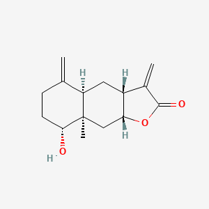 molecular formula C15H20O3 B13122573 (3aR,4aR,8R,8aR,9aR)-8-Hydroxy-8a-methyl-3,5-dimethylenedecahydronaphtho[2,3-b]furan-2(3H)-one 