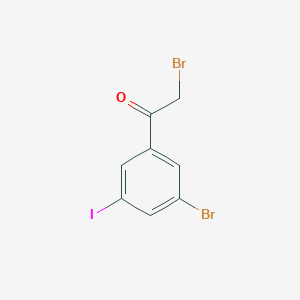 molecular formula C8H5Br2IO B13122574 2,3'-Dibromo-5'-iodoacetophenone 