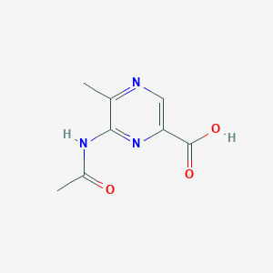 molecular formula C8H9N3O3 B13122581 6-Acetamido-5-methylpyrazine-2-carboxylic acid 