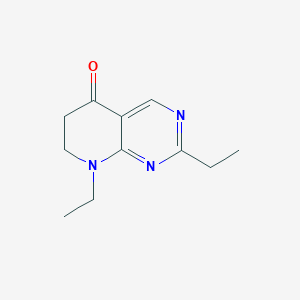 molecular formula C11H15N3O B13122582 2,8-Diethyl-7,8-dihydropyrido[2,3-d]pyrimidin-5(6H)-one CAS No. 625107-67-7