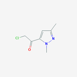 molecular formula C7H9ClN2O B13122588 2-Chloro-1-(1,3-dimethyl-1H-pyrazol-5-yl)ethanone 