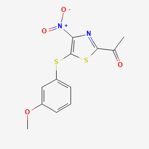 1-(5-((3-Methoxyphenyl)thio)-4-nitrothiazol-2-yl)ethanone