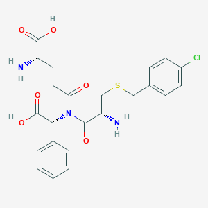 molecular formula C23H26ClN3O6S B131226 gamma-Glutaminyl-S-(4-chlorobenzyl)cysteinyl-phenylglycine CAS No. 152684-55-4