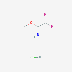 molecular formula C3H6ClF2NO B13122603 Methyl 2,2-difluoroacetimidate hydrochloride 