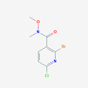 molecular formula C8H8BrClN2O2 B13122647 2-Bromo-6-chloro-N-methoxy-N-methylnicotinamide 